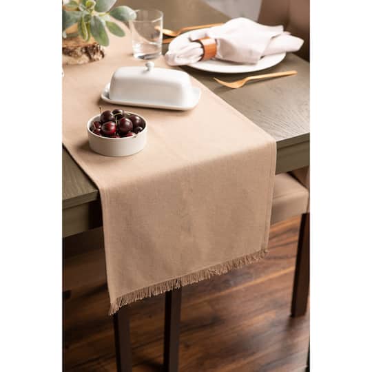DII® 108" Solid Heavyweight Fringed Table Runner